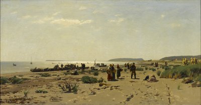 Seaside Landscape (Fishermen Returning Home) by Eugene Gustav Dücker